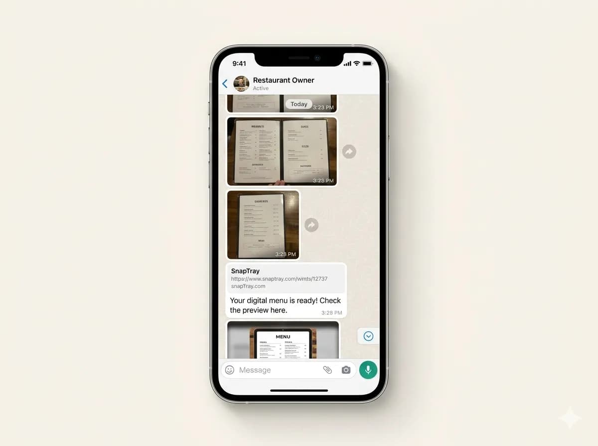 AI scanning a printed menu to create a digital menu