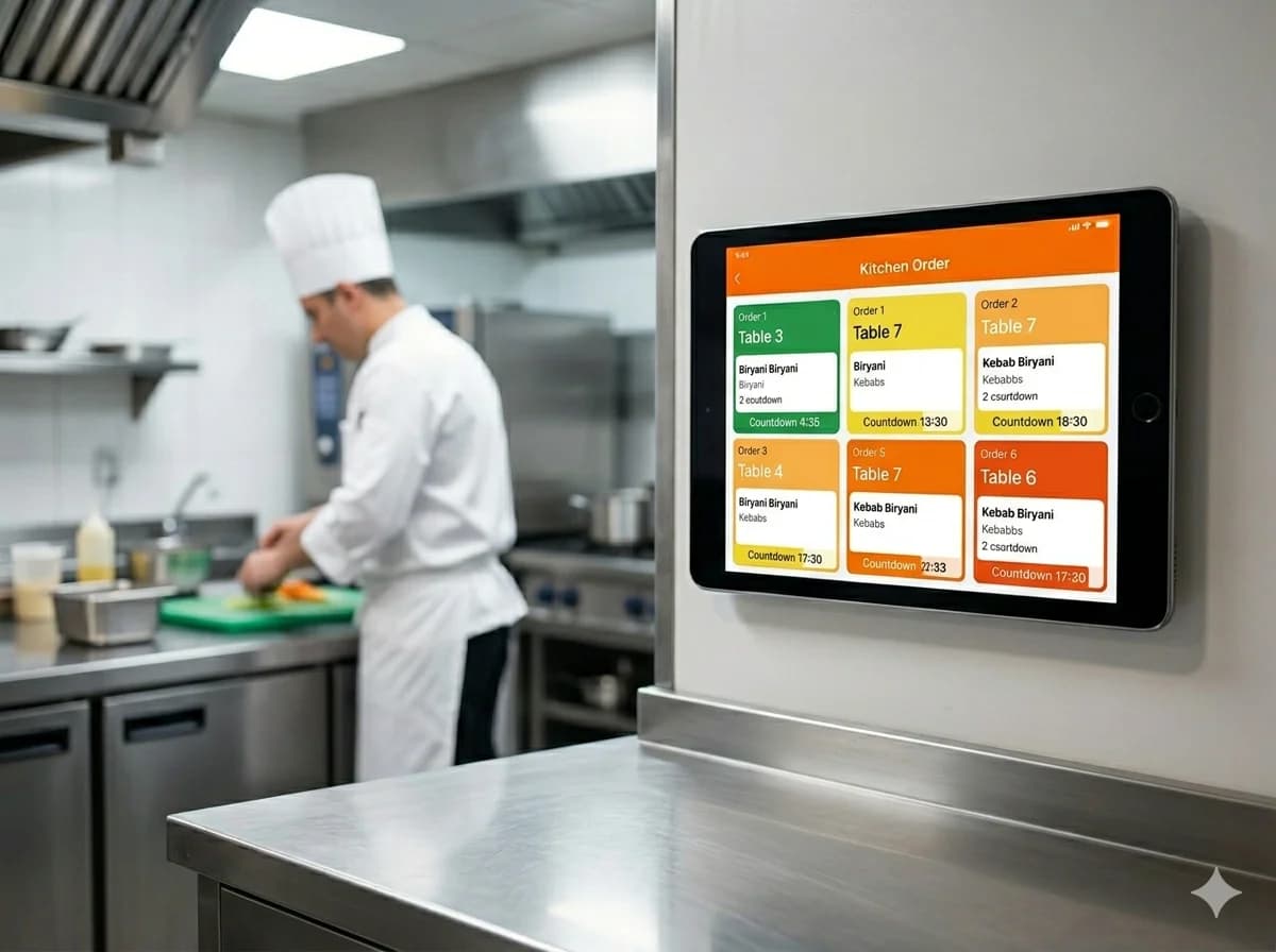 Kitchen display system and admin panel side by side