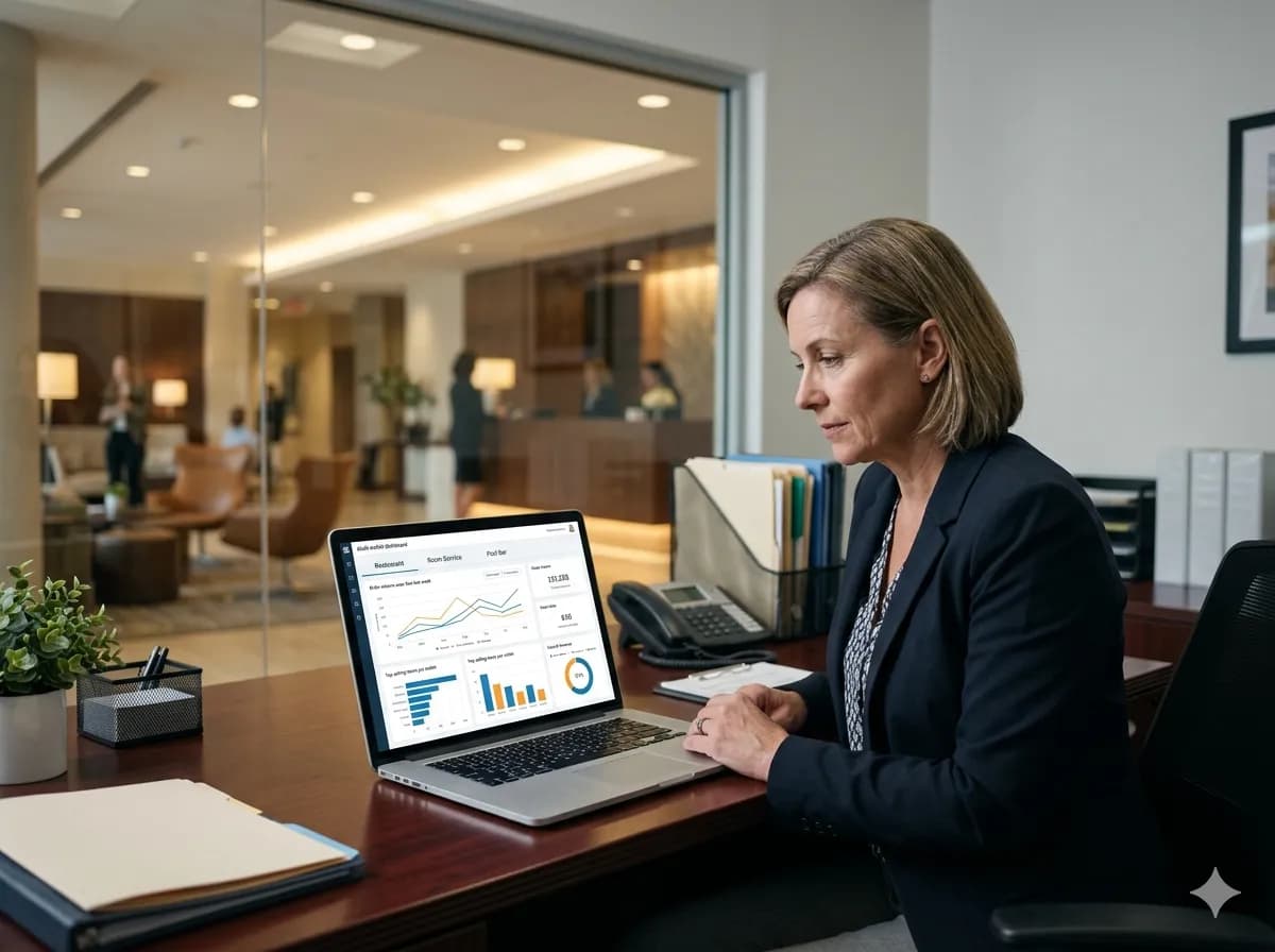 Hotel guest ordering in-room dining via QR code